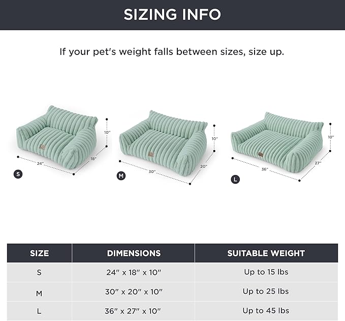 Bedsure ComfyFleece™ Cute Cat Couch for Pets - As Seen on TV on Good Day New York, Fuzzy Cats beds for Indoor Cats with Removable Washable Cover, Supportive Pet Sofa, 24inch, Garden Green