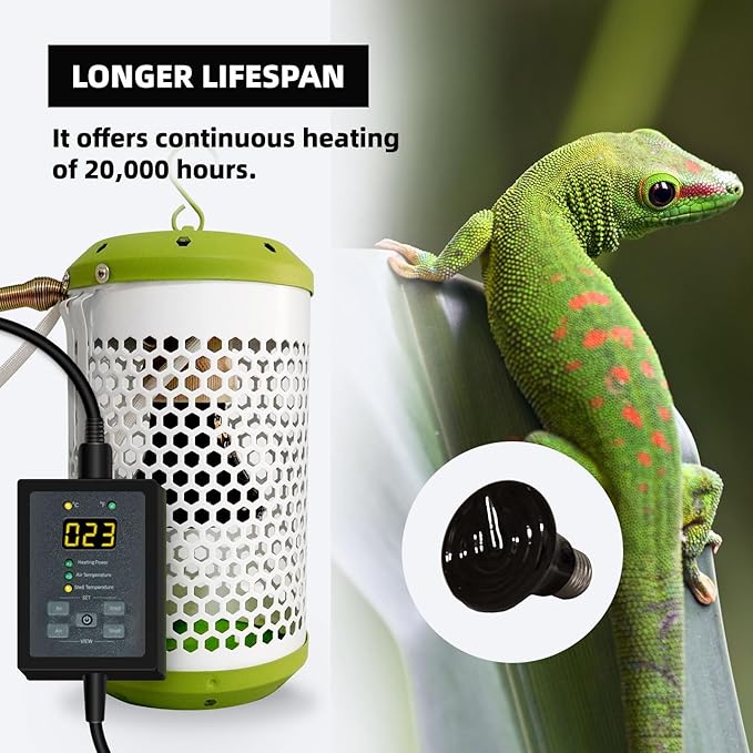 SYSAI Smart Bird Cage Heater with Auto Temperature Control and Anti-bite Power Cord Protector, Safe for Touching and Reliable Heating 24x7 (Small_50W)
