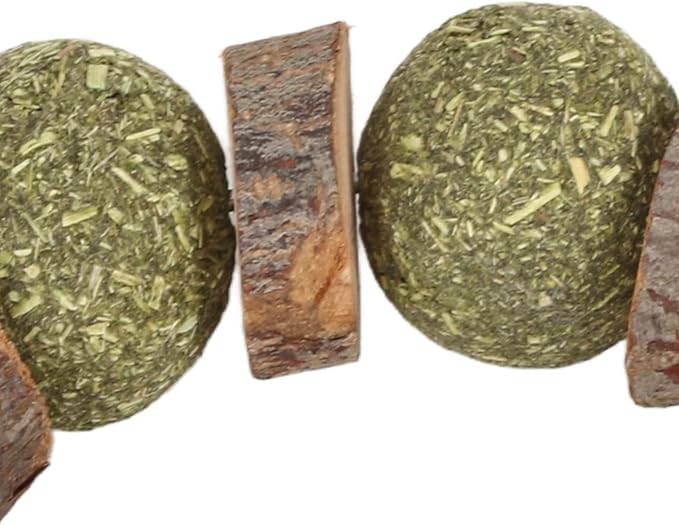 Wood and Straw Chew Toys, Edible and Non, Promote Teeth, Nutritious, for Small Animals Like Hamsters and Rabbits (Wooden Piece Round Ring)