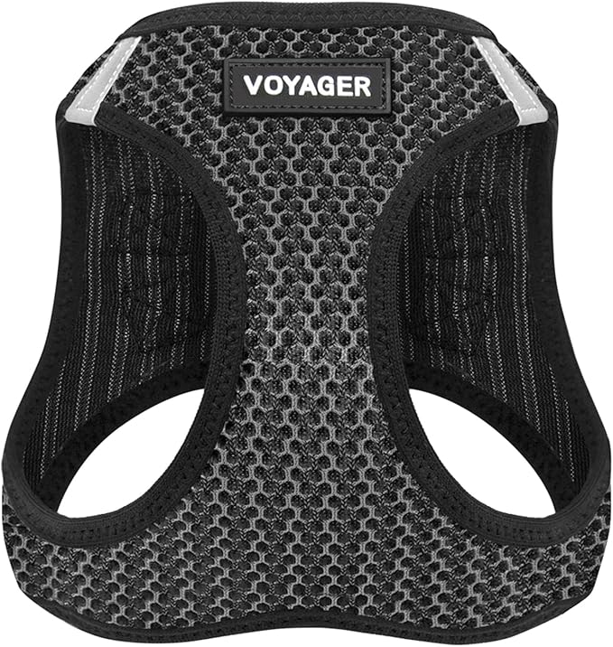 Best Pet Supplies - All Weather Mesh/Plush, Reflective, No Pull Harness for Small, Medium Dogs, Cats - Secure with Hook & Loop Fastener, Buckle, Double D-Rings - Gray 2-Tone, XS