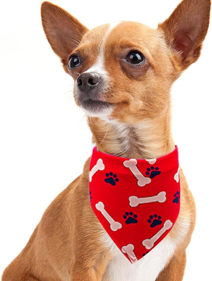 30 Pack Paw Print Bandanas Bulk for Small Medium Dogs Stitch Dog Bandanas Large Cats Polyester Bandana Party Grooming M