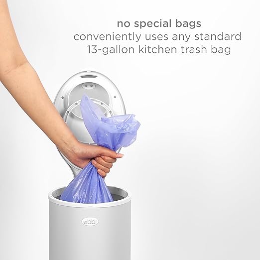 Ubbi Stainless Steel Diaper Pail, Odor Locking, No Special Bag Required, Award-Winning, Registry Must-Have, Gray