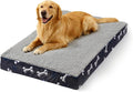 Waterproof Orthopedic Dog Bed for Extra Large Dogs 41x27x4 Inch - Egg Crate Foam Pet Crate Bed with Removable Washable Cover, Plush Top Anti-Slip Bed Mat, Navy