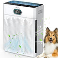 Air Purifiers for Home, PM 2.5 Air Quality Monitor Cover Up to 2200 Ft² with Pet mode, Timer, HEPA Air Purifier with Washable Pre-filter, Fragrance Sponge for Smoke, Odor, Dander, Pollen (Black)