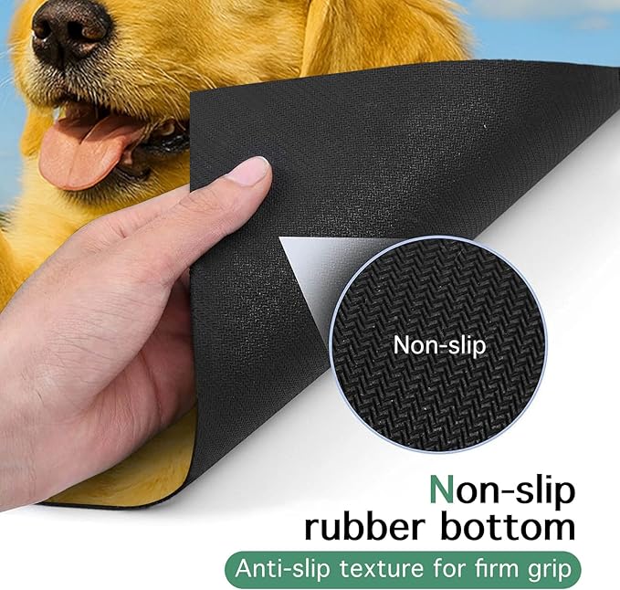 Welcome Spring Pet Feeding Mat 24" x 16" Non Slip Dog and Cat Food Mat Easy Clean Feeding Mat for Puppy and Kitten Cute Cat Feedings Mat for Indoor Cats Food and Water Mat for Pet Bowls