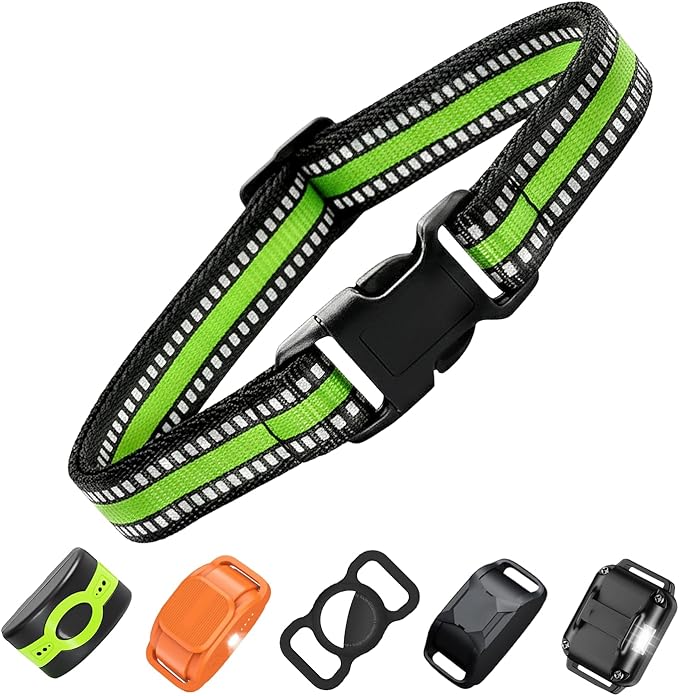 Dog Training Collar Replacement and Shock Collar Strap - 3/4 Inch Wide Adjustable Nylon Band with Reflective Replacement Strap for E Collar and Bark Collar (Green)