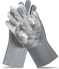 ALPENKOK Silicone Dish Gloves with Scrubbers – Thick Tear-Resistant Dishwashing Gloves – Long-Lasting | Household Use