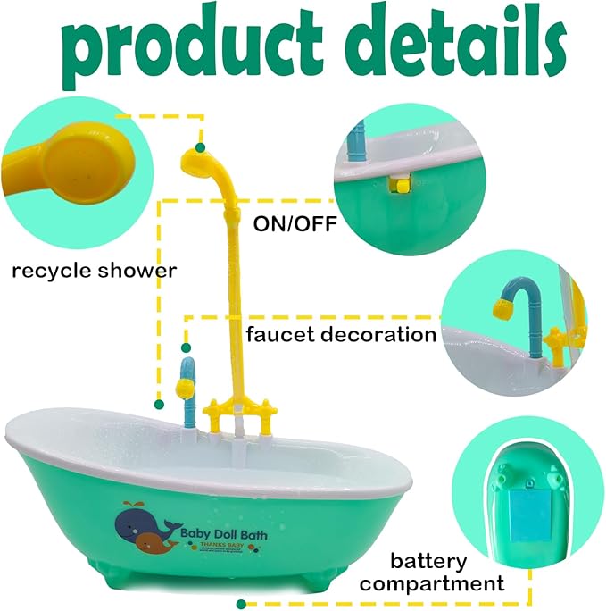 Parrot Automatic Bathtub with Shower, Cute Durable Bird Bath Shower Tub Birds Bath Fountain for Small Medium Parrots Cockatiel Parakeets Conures Lovebirds(Green 10.2 x 4.0 x 11.02Inch)