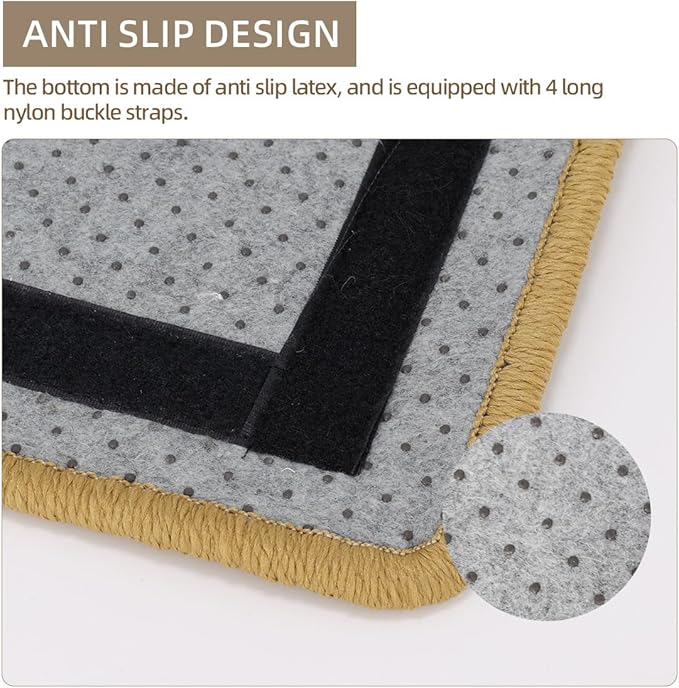 Cat Scratcher Mat [2-Pack], 23.6 X 15.7 Inch, Natural Sisal Cat Scratch Mats, Horizontal Cat Floor Scratching Pad Rug with Sticky Tapes, Protect Couch and Carpets (Natural Color)