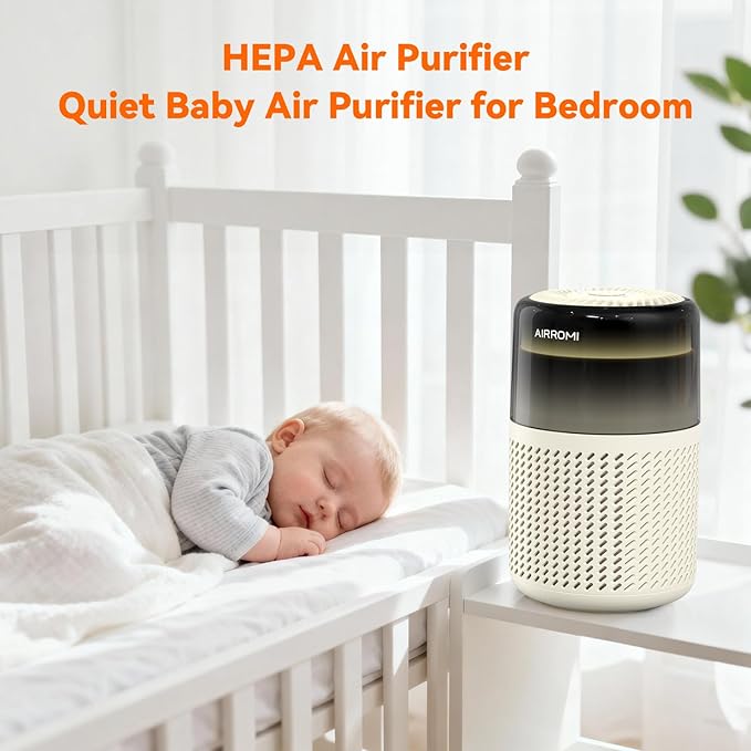AIRROMI HEPA Air Purifier for Bedroom&Home,Pet Air Purifier for Home Pets,Removes Pet Odor,Cat Litter Smell,Dust,Smoke&Allergies,Quiet Room Air Purifier with Scents,360°Air Cleaner,A2005 Yellow