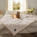Luciphia Waterproof Pet Blanket, Liquid Pee Proof Dog Blankets for Sofa Bed Couch, Reversible Sherpa Fleece Furniture Protector Cover for Small Medium Large Dogs Cats,Beige-Thicken X-Large（85" x 57"）