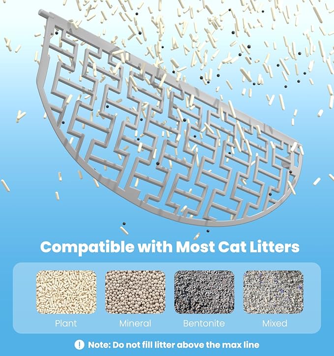 Self Cleaning Litter Box for Multiple Cats, Automatic Litter Box with APP Real-Time Monitor, Dual Safety Protection, Odor-Free Waste Disposal Includes Trash Bags, Gray
