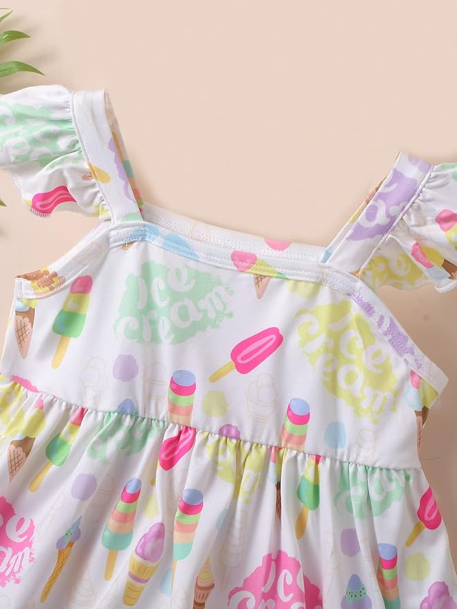 Toddler Baby Girls Summer Clothes Outfits Ruffled Sleeve Dinosaur Shirt Leopard Tops and Shorts Pants Sets 2PCS