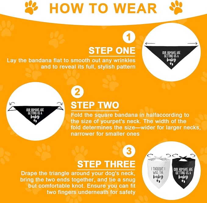 Baby Security Dog Bandana - Pregnancy Reveal Accessory for Dogs, Pets Triangle Scarf for Small Medium Large Dogs, Baby Announcement Pet Scarf Pet Accessories for Dog Lovers, 2 Packs