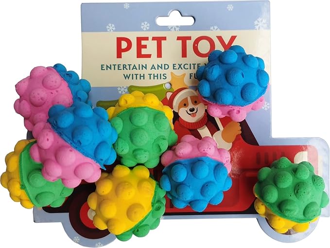 Cat Golf Balls for Indoor Kitten Toys - Interactive Sponge Foam Soccer Balls (Protrusion)