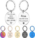 Funny Personalized Dog Tag, Customized Dog Collar with Name Tag Plate, Call My Mom She's Probably Ugly Crying,Cute Pet Tag Keychain for Dog Cats Owner, Dog Name Tag Double Sided Engraved (Type 2)
