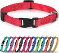 Joytale Small Dog Collar, Reflective and Adjustable Nylon Collar with Quick-Release Buckle, Lightweight No-Choke Design for Puppy and Extra Small Dogs, Red, XS