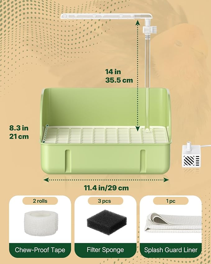 Pawfly Automatic Bird Bath for Cage, Bird Bath with Pump, Filter Sponges & Splash Guard Liner, Large Bird Shower with Running Water, Indoor Parrot Bath for Pet Birds, Bird Cage Accessories