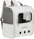 Pet Backpack Carrier, Portable and Ventilated, Oxford Cloth, Dogs Cats and Small Animals Travel Bag 14.17", (White, 1 Pcs), Intended for Hiking/Camping/Traveling