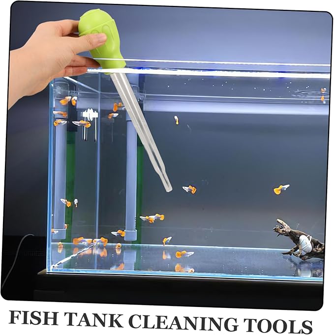 Happyyami 2pcs Manual Fish Tank Cleaner Gravel Adsorber Coral Feeder and Water Transfer Tool Compact Design for Easy Aquarium Maintenance and Waste Removal