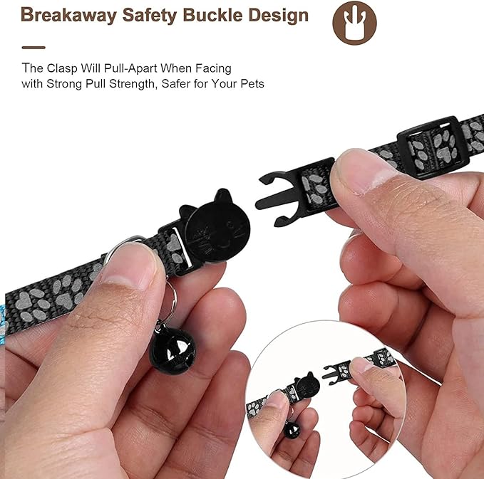 GPS Tracker for Cats, Mini GPS Pet Tracker with Collar, IPX8 Waterproof Cat Trackers Collar,No Monthly Fee,Work with Apple Find My(iOS Only),Smart Trackers for Pets-Black-2