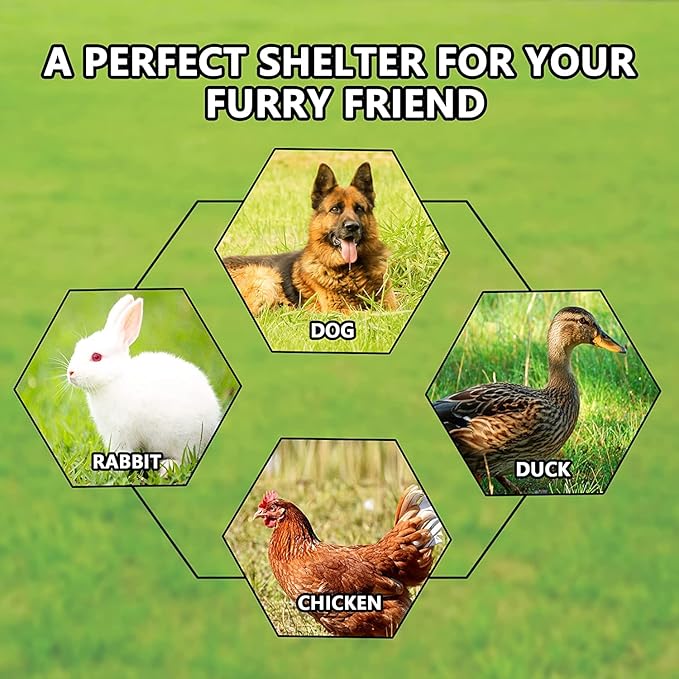 HITTITE Extra Large Outdoor Dog Kennel, Anti-Rust Dog Kennel Outside with Roof, Galvanized Chain Link Dog Runs for Outside with Waterproof UV-Resistant Cover and Secure Lock