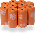 Best Pet Supplies Dog Poop Bags (150 Bags) for Waste Refuse Cleanup, Doggy Roll Replacements for Outdoor Puppy Walking and Travel, Leak Proof and Tear Resistant, Thick Plastic - Orange