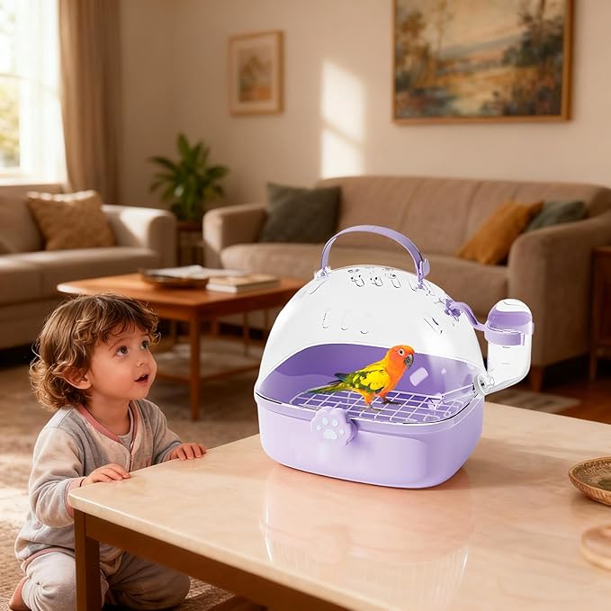 Parrot Carrier - Travel Bird Cage with Water Bottle, Parrot Travel Cage | Breathable Pet Bird Carrying Accessory for Hedgehog Chinchillas Lovebirds Cockatiels Budgies Macaws Parakeet