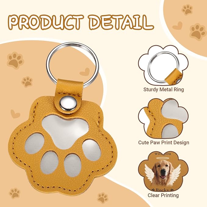 Custom Leather Pet Fur Keychain – Personalized Memorial Keepsake Keyring for Friend, Dog Cat Hair Sympathy Gifts﻿