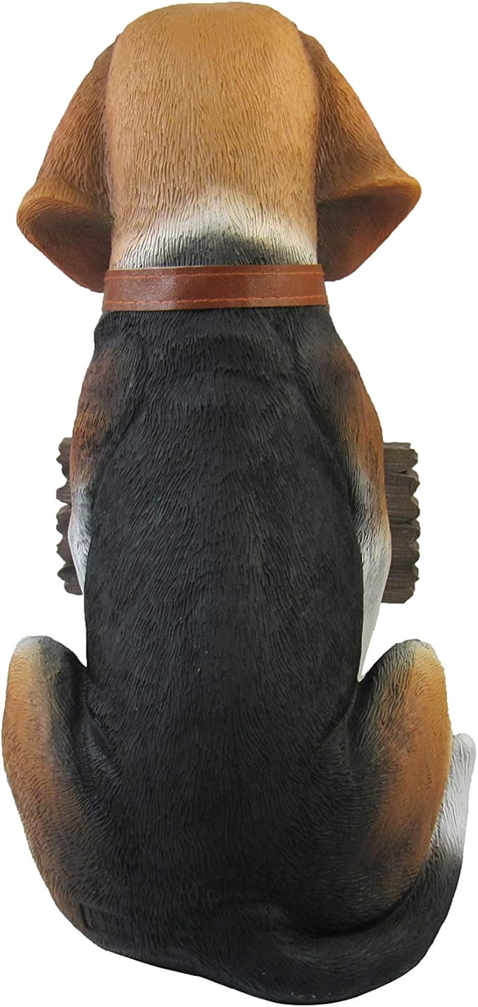 DWK Front Porch Dog Outdoor Welcome Sign Decorative Statue | Cute Dog Welcome Sign for Front Porch Standing | Decorative Garden Statues - Beagle