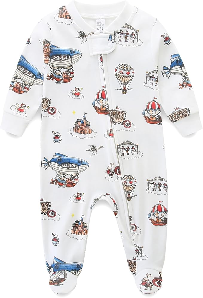 Unisex Baby Boy and Girl Zipper Onesie Toddler Footie One-Piece Infant Romper Jumpsuit