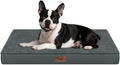 Plush Orthopedic Dog Bed for Medium Dogs & Puppies, Waterproof Dog Beds 29x18 Inch with Removable Washable Cover, Egg Crate Foam Flat Pet Mat, Gray