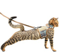 Tactical Kitty Harness and Leash for Walking Escape Proof Breathable Mesh Fabric, Green Jungle Camo, X-Small, Adjustable Cat Walking Jackets, Padded Stylish Cat Vest