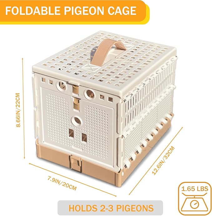 Folding Pigeon Cage Racing Pigeons Travel Cage Pairing Cage Plastic Two Doors Nest Box for Training and Release, Competition(S)