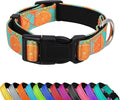 Reflective Dog Collar, Adjustable Soft Neoprene Padded Nylon Pet Collars with Buckle for Puppy and Small Dogs, Cats, Summer Lemon,M