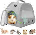 Guinea Pig Carrier Backpack, Clear Bubble Window Backpack for Guinea Pig, Bunny Rat Bird (Grey, Upgraded Mesh)
