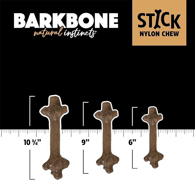 Pet Qwerks Nylon Stick BarkBone - Durable Dog Toys for Aggressive Chewers - Mint Flavor - 10.75"
