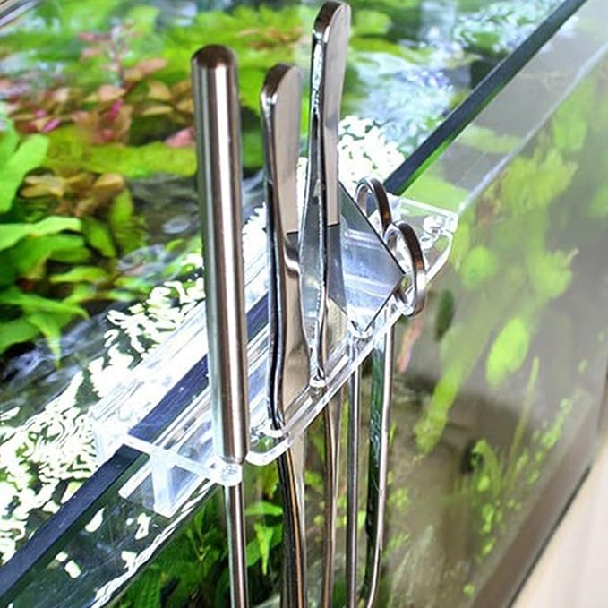 Fish Tank Tool Organizer - Acrylic Aquarium Rack, Transparent Maintenance Stand, Plant Tool Holder, Durablee Water Grass Organizer | Multi-Slot Storage Rack Elegant Display for Scissors, Tweezers