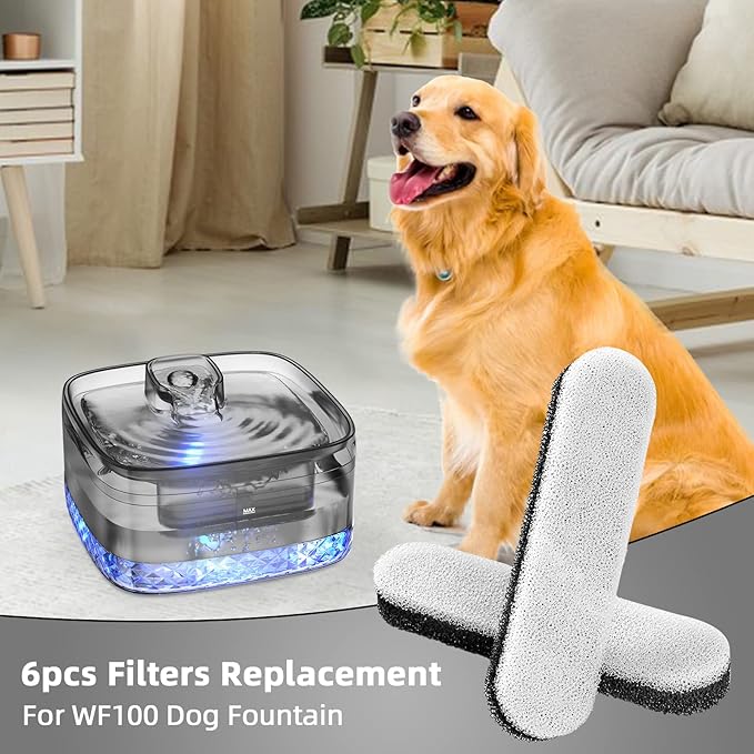 Dog Water Fountain 256oz/2Gallon/8L, Large Automatic Pet Water Dispenser, Cat Water Fountain Dog Water Bowl Dispenser with Cleaning Tool & Replacement Filters, for S-L Dogs and Multi-Pet (Filters)