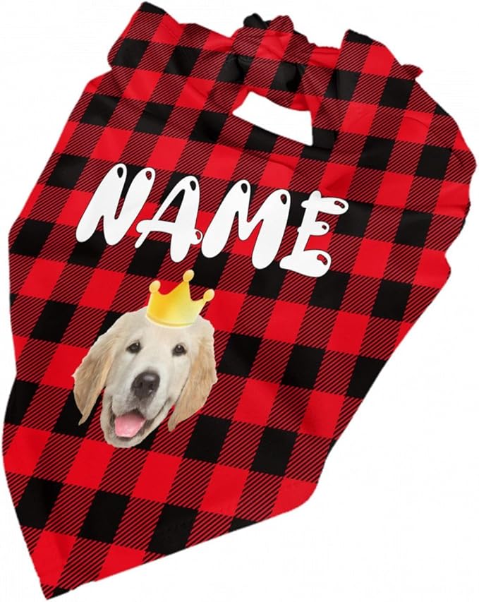 Custom Dog Bandana Add Your Text Photo Name Personalized Neckwear Bandanas Soft Customized Pet Scarf with Your Design Funny Gifts for Cat Dog Pet Style 04