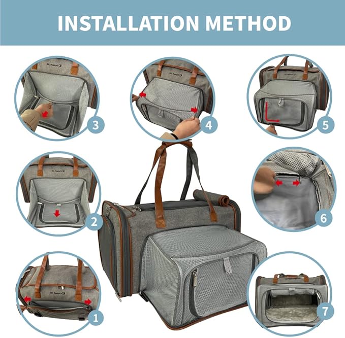 Mr. Peanut's Gold Series Double Expandable Pet Carrier - Platinum Gray
