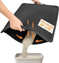 Cat Litter Mat, Upgrade Super Waterproof Back Layer Litter Box Mat, Non Slip, Durable, Soft on Paws Kitty Trapping Matt (27"x19", Black)