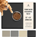 AVERYDAY 100% Waterproof Thicker Silicone Dog Food Mat, 0.63'' Raised Edge Bowl Mat for Food & Water, Non Slip Pet Feeding Placemat for Messy Drinkers, Perfect for Large Medium Small Breeds, 32"x24"