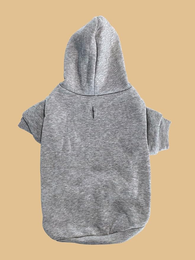 QWINEE Basic Dog Hoodie Sweatshirt Puppy Sweater Warm Cat Costumes Pet Clothes for Chihuahua Puppy Kitten Small Medium Dogs Light Grey Large