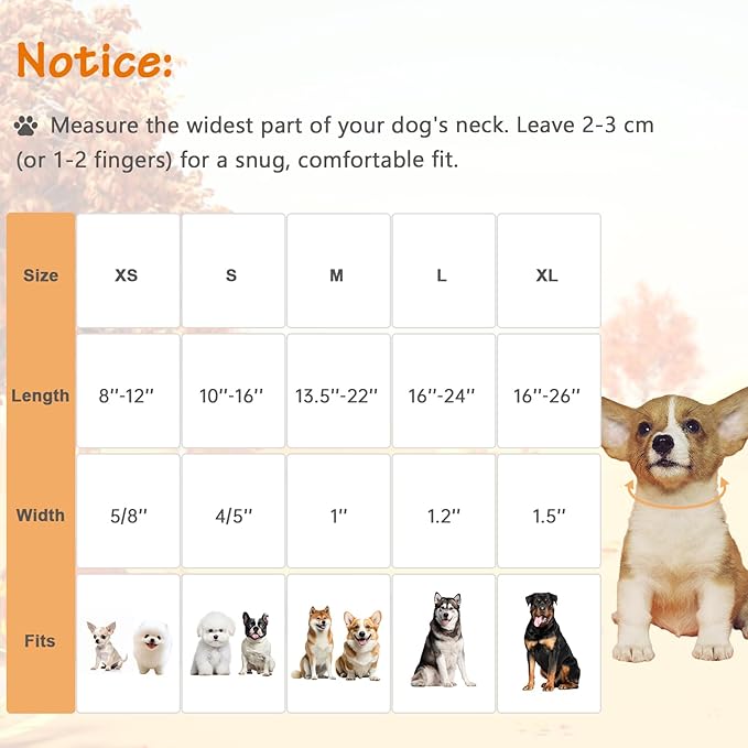Cotton Fall Dog Collar, Halloween Dog Collars for Small Dogs, Soft Adjustable Cute Dog Collars, Brown Orange Stripe for Small Medium Large Dogs, Perfect for Girl or Boy Dog Collars-S