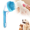 Pet Bath Brush, 2025 New 2 in 1 Dog Bath Brush with Built-in Shampoo Dispenser, Pet Wash Brush for Bathing Dog Grooming Massage Brush for Long Short Haired Dogs Cats Shower (Blue, Coarse teeth)