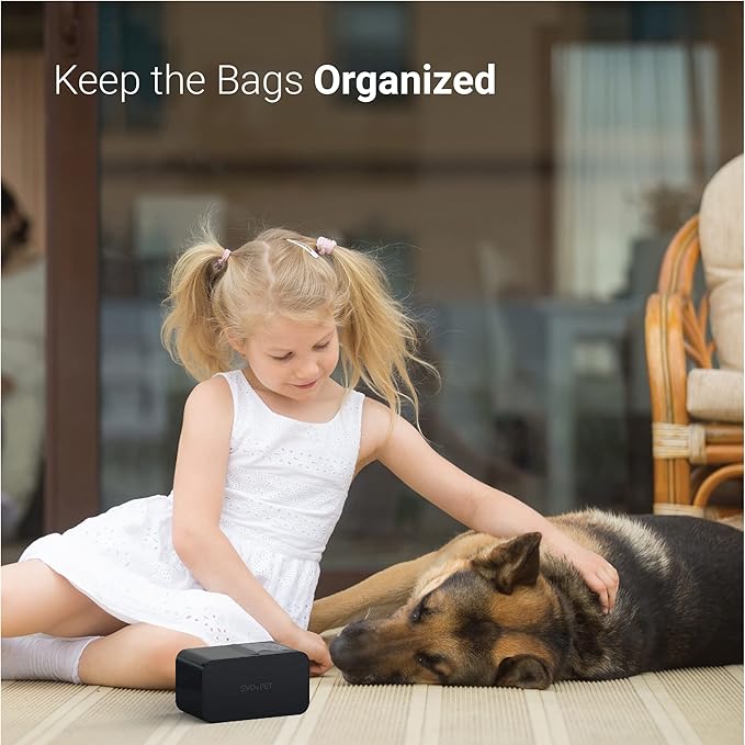 SVD.PET Doggie Waste Bag Dispenser, 120 Count, 8 Rolls, Black