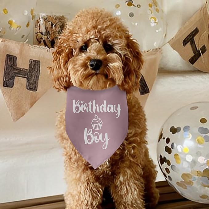 Dog Birthday Bandanas Boy Pink Dog Bandana Pet Scarf Bibs Accessories Party Supplies for Lover Small Medium Puppy Boy