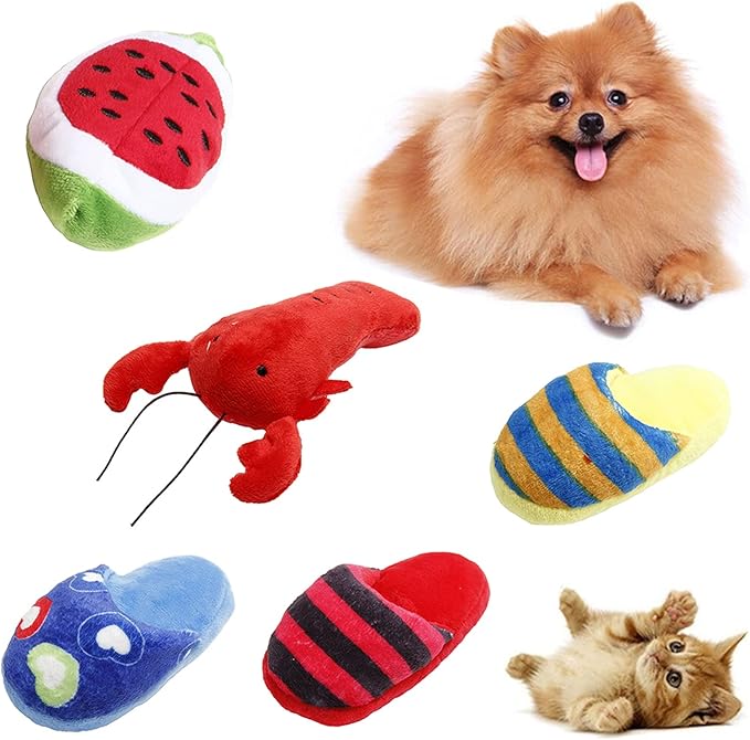 Dog Chew Toy Multi-Shape Comfortable to Touch Plush Cats Chew Stuffed Toy for Pet 1