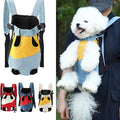 Lightweight Pet Backpack Carrier for Small Dogs & Cats - Easy-Fit Adjustable Straps, Basic Legs-Out Design, Durable for Daily Use (Fits Pets Under 15lb) (Yellow-Blue Color-Blocked, Small)